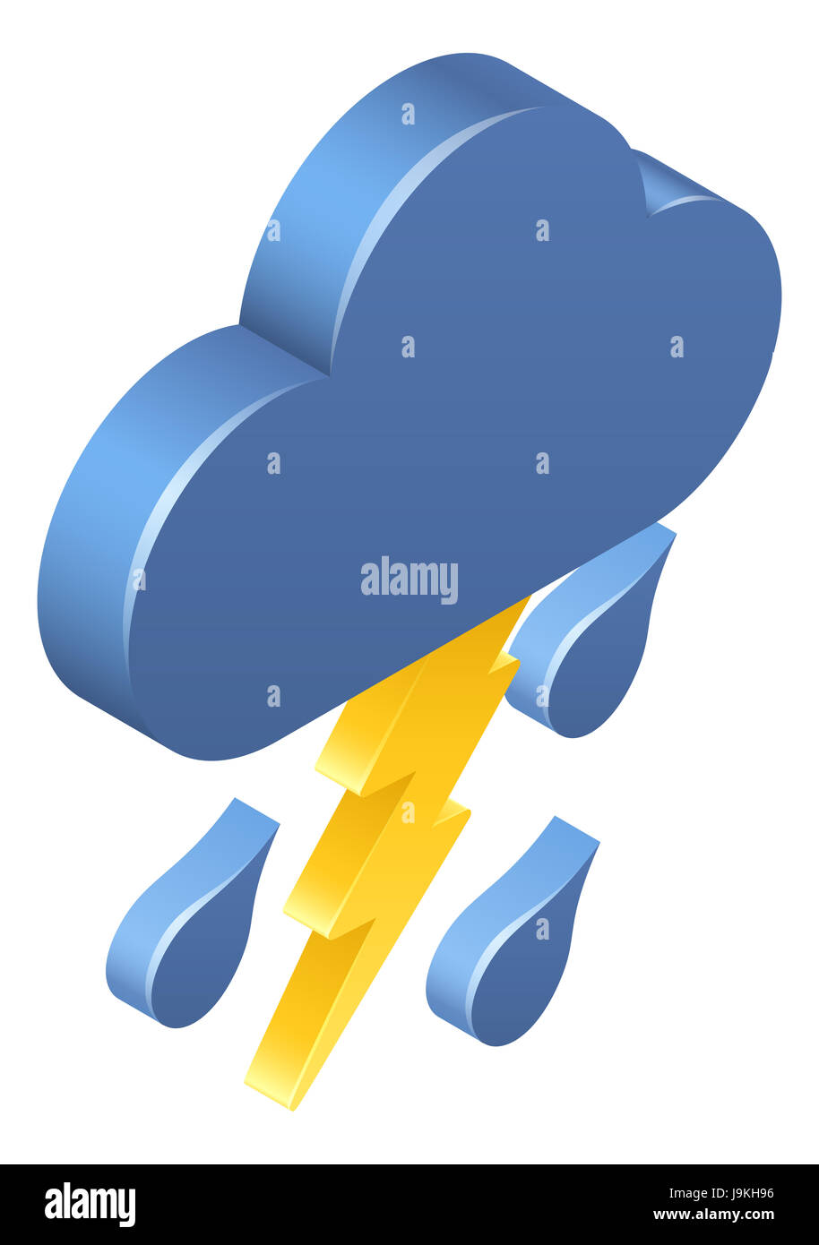 A 3d isometric lightning rain cloud weather icon concept Stock Photo ...