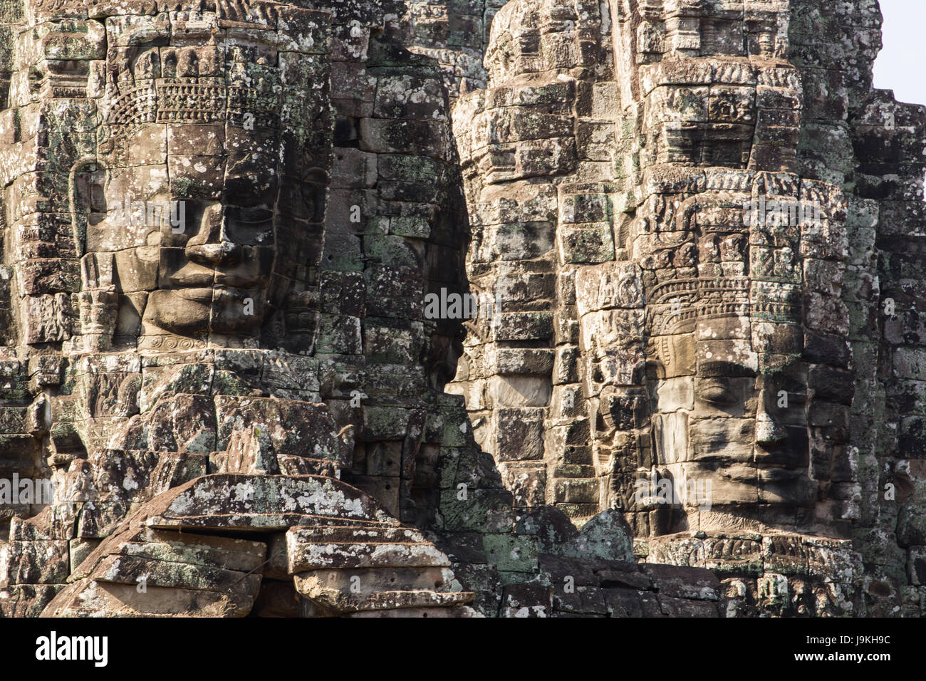 ancient of Prasat Bayon temple, Angkor Thom , is popular tourist attraction in Siem reap, Cambodia Stock Photo
