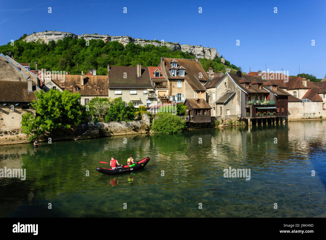 France, Doubs, Ornans and the Loue river Stock Photo