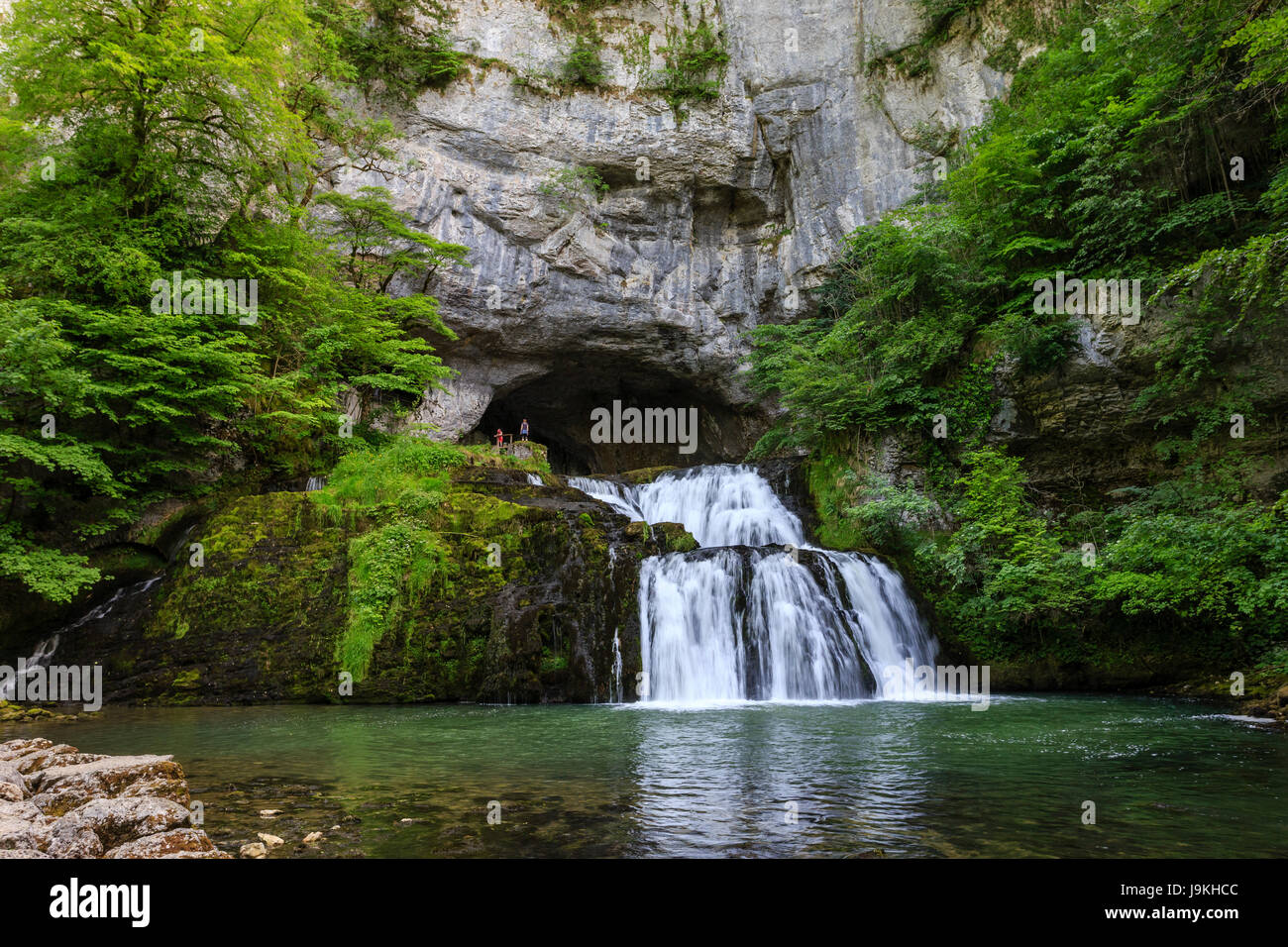 France, Doubs, Nans sous Sainte Anne, the source of Lison Stock Photo