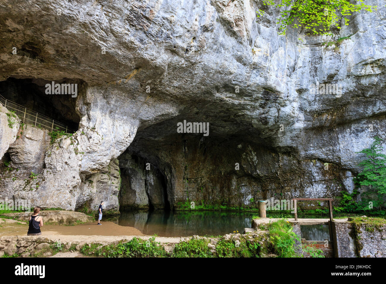 France, Doubs, Nans sous Sainte Anne, the source of Lison Stock Photo