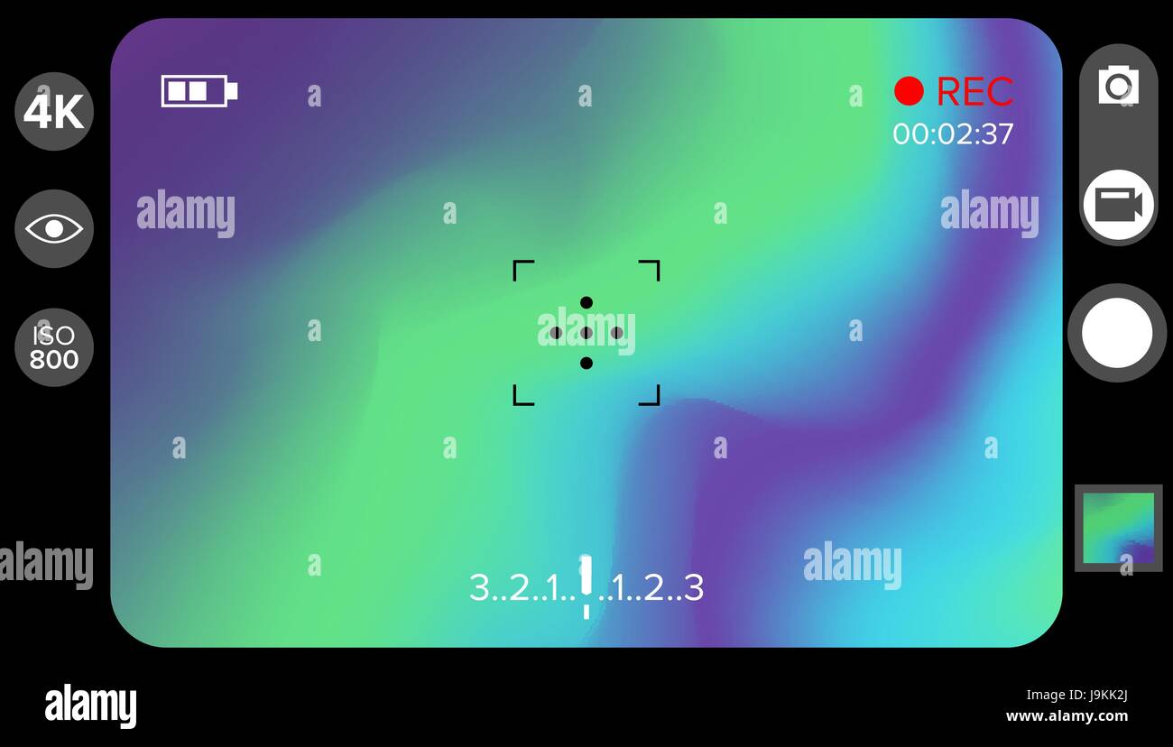 Camera Viewfinder Vector. Focusing screen of the camera. Viewfinder