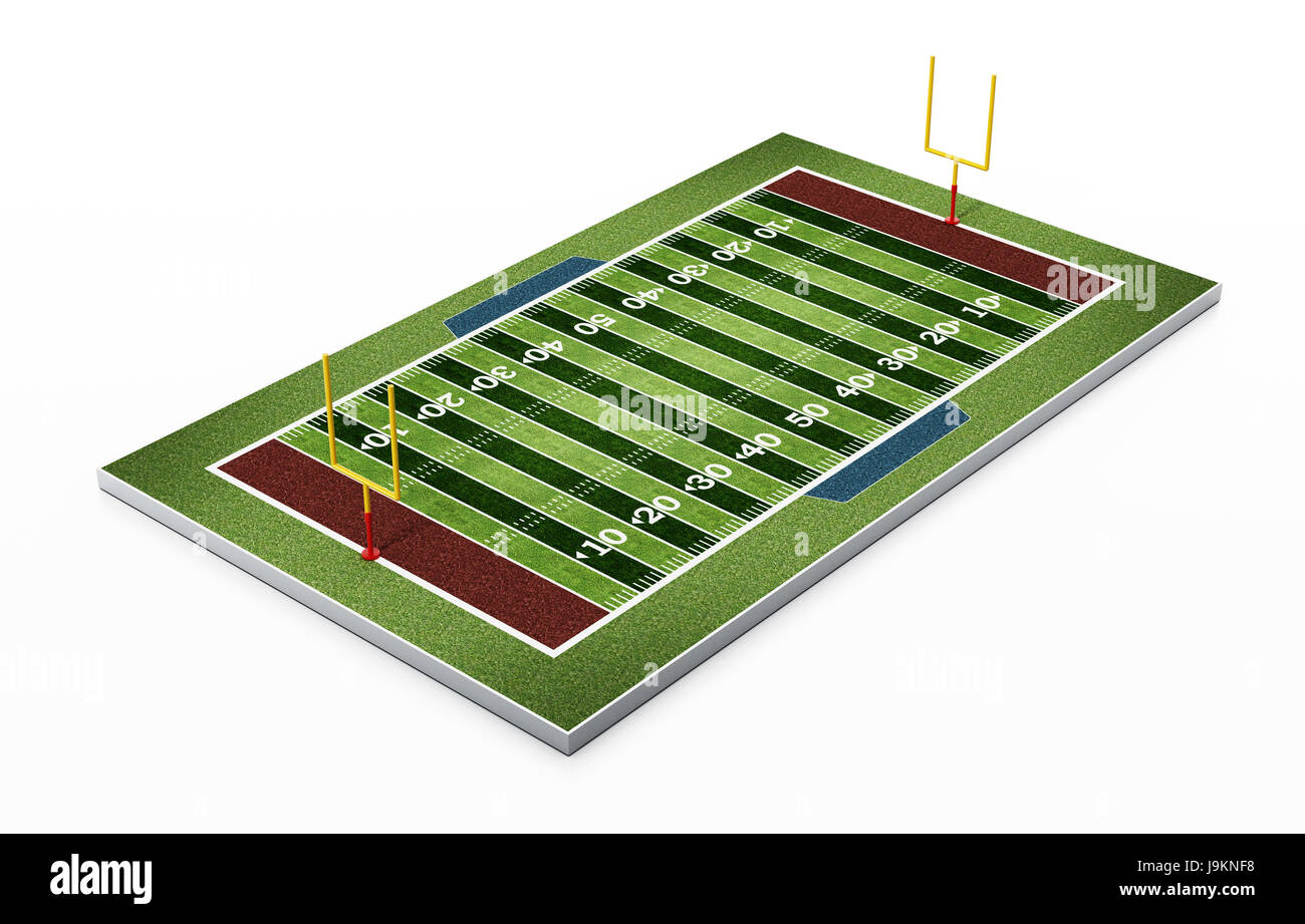 American football field isolated on white background. 3D illustration Stock Photo Alamy