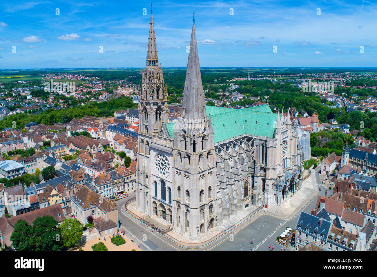France, Eure-et-Loir (28), Chartres, Cathédrale Notre-Dame de Chartres classée au Patrimoine Mondial de l'UNESCO//France, Eure et Loir, Chartres, Notr Stock Photo
