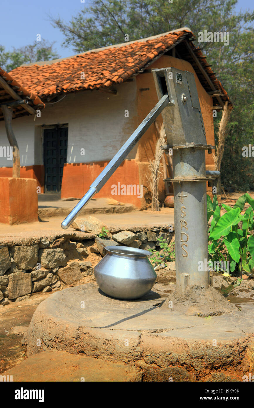 hand pump in village, jharkhand, India, Asia Stock Photo