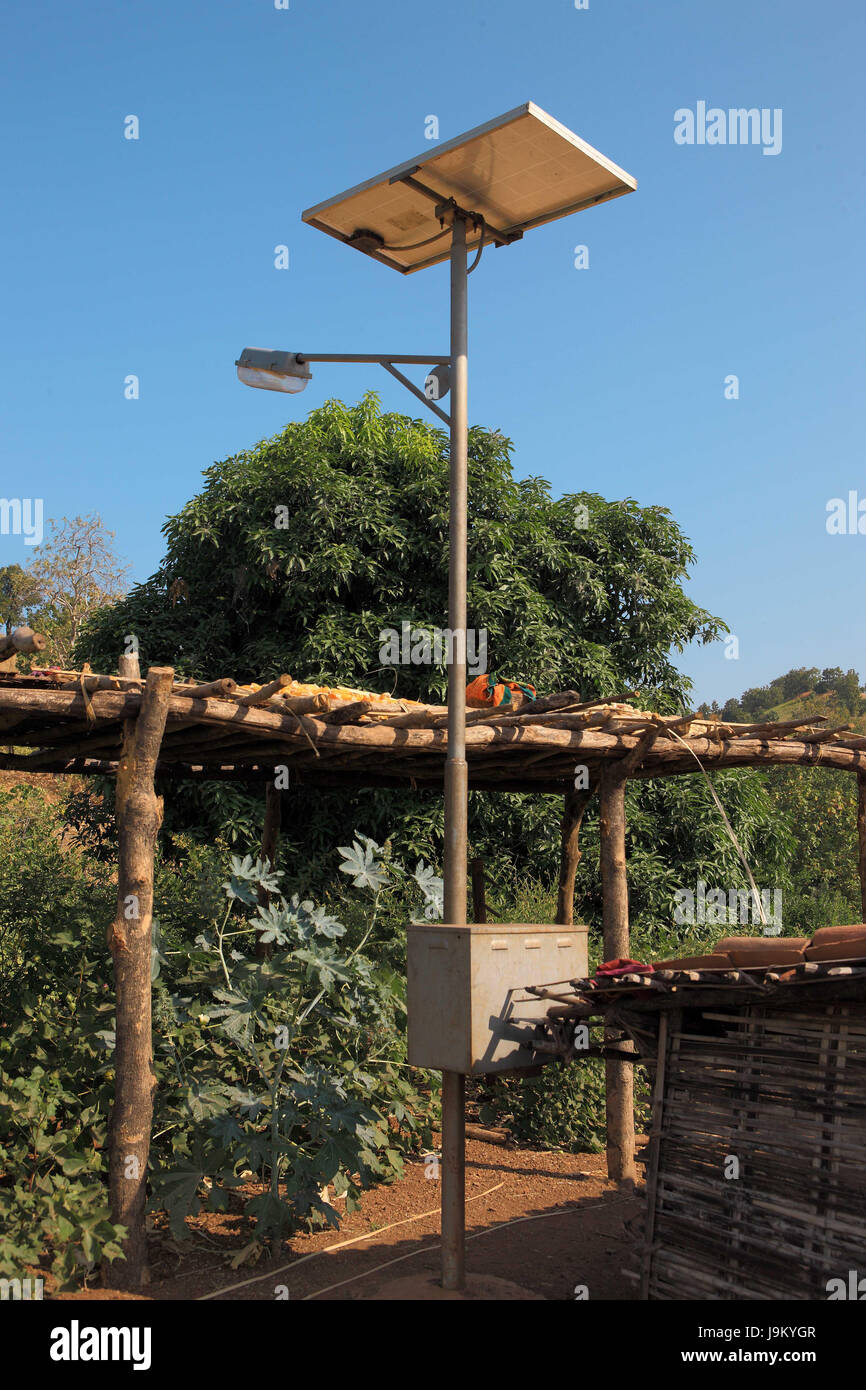 Solar powered light, Gujrat, India, Asia Stock Photo