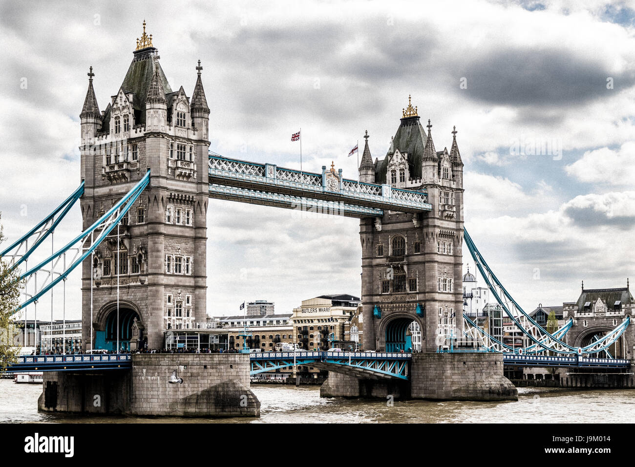 Tower Bridge, seen from the Tower of London, London, UK Stock Photo