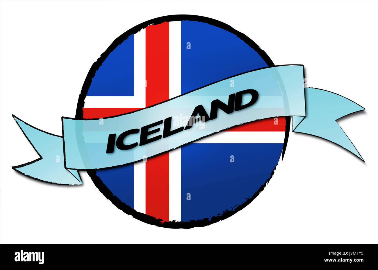 iceland, island, geyser, isle, flag, trip, button, banner, iceland, country, Stock Photo
