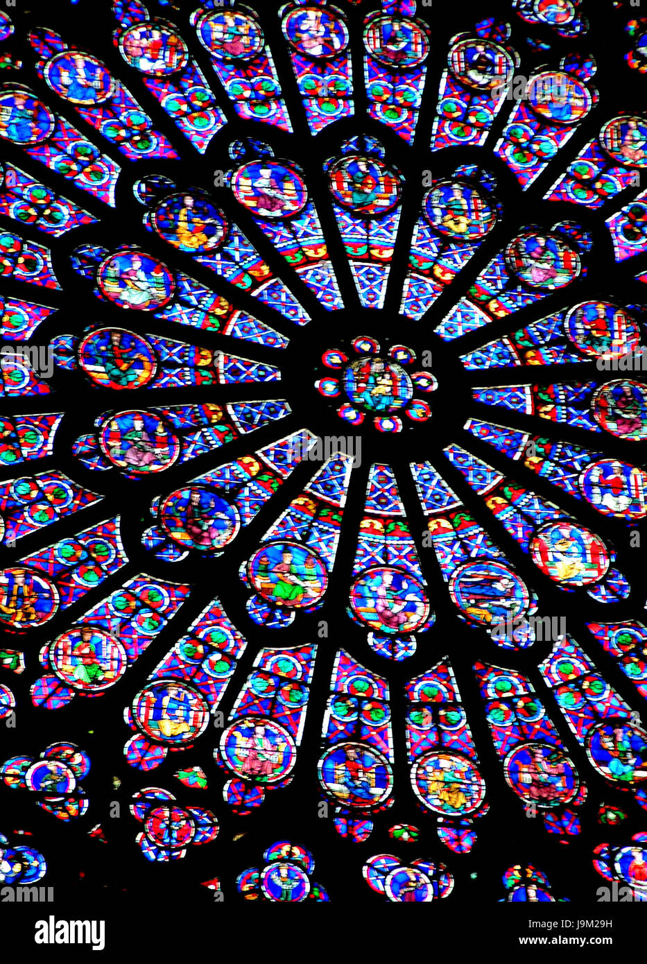 Rose window, Notre Dame Stock Photo Alamy