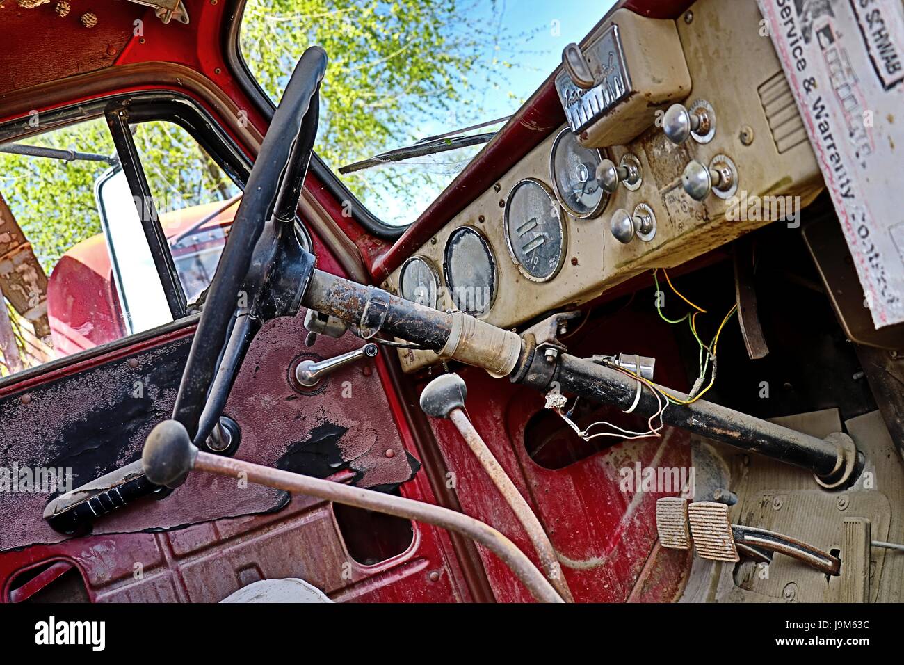 Beautiful image of the interior of an old abandoned Pickup Truck Stock ...
