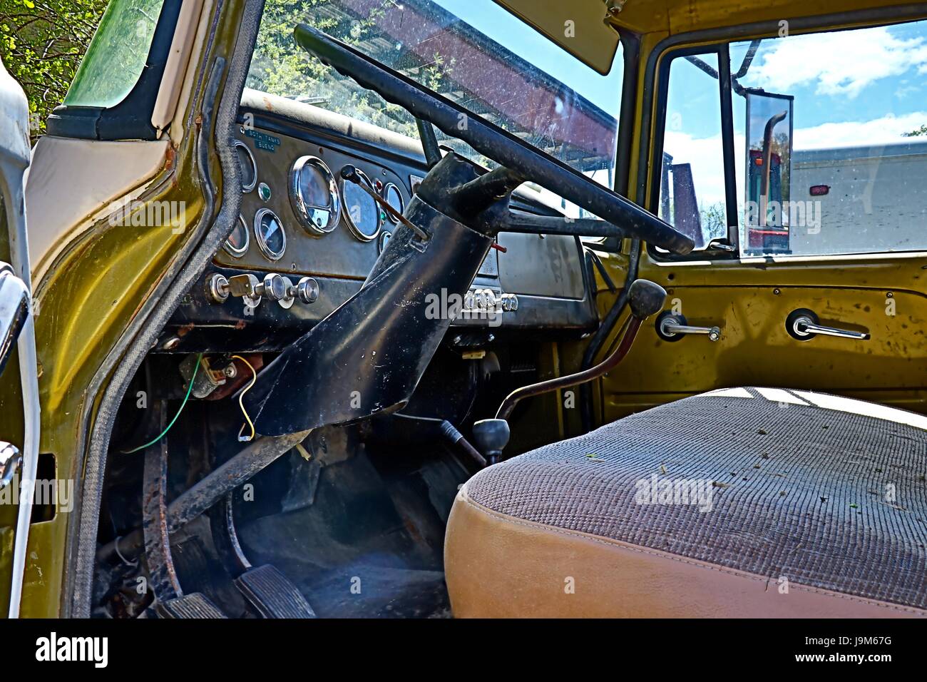 Interior Old Abandoned Truck High Resolution Stock Photography and ...