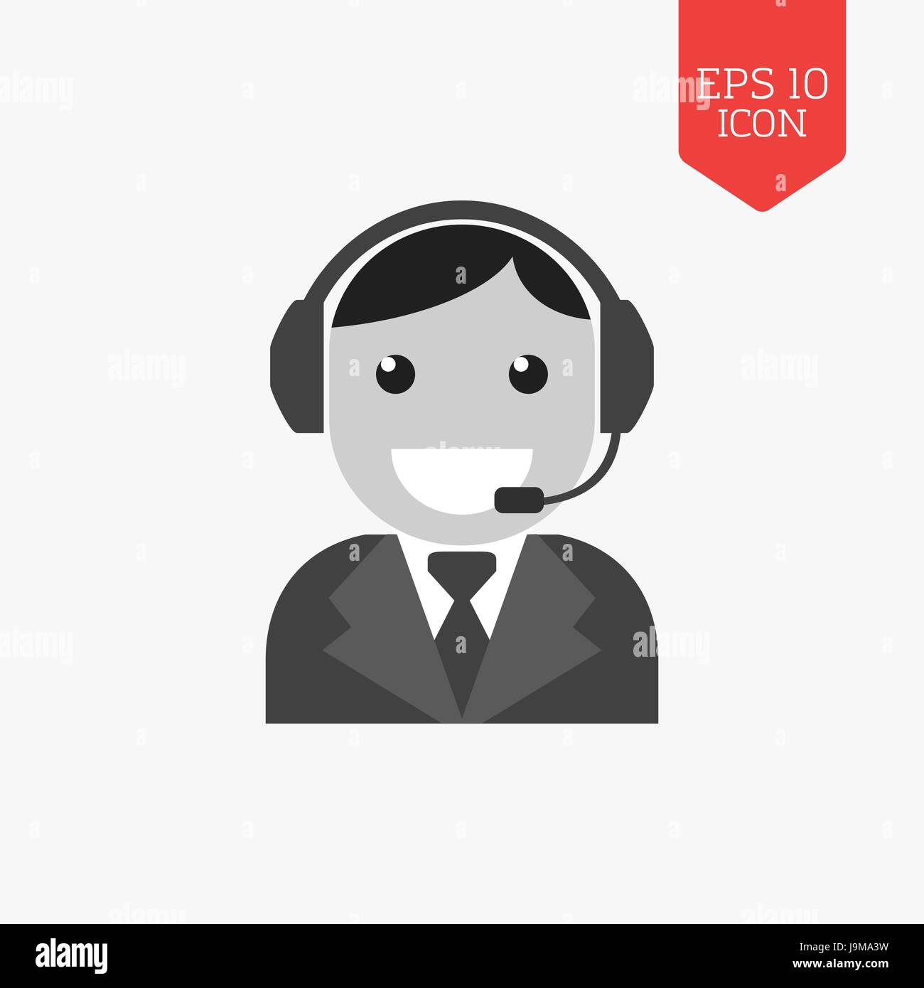 Customer support, service icon. Flat design gray color symbol. Modern ...