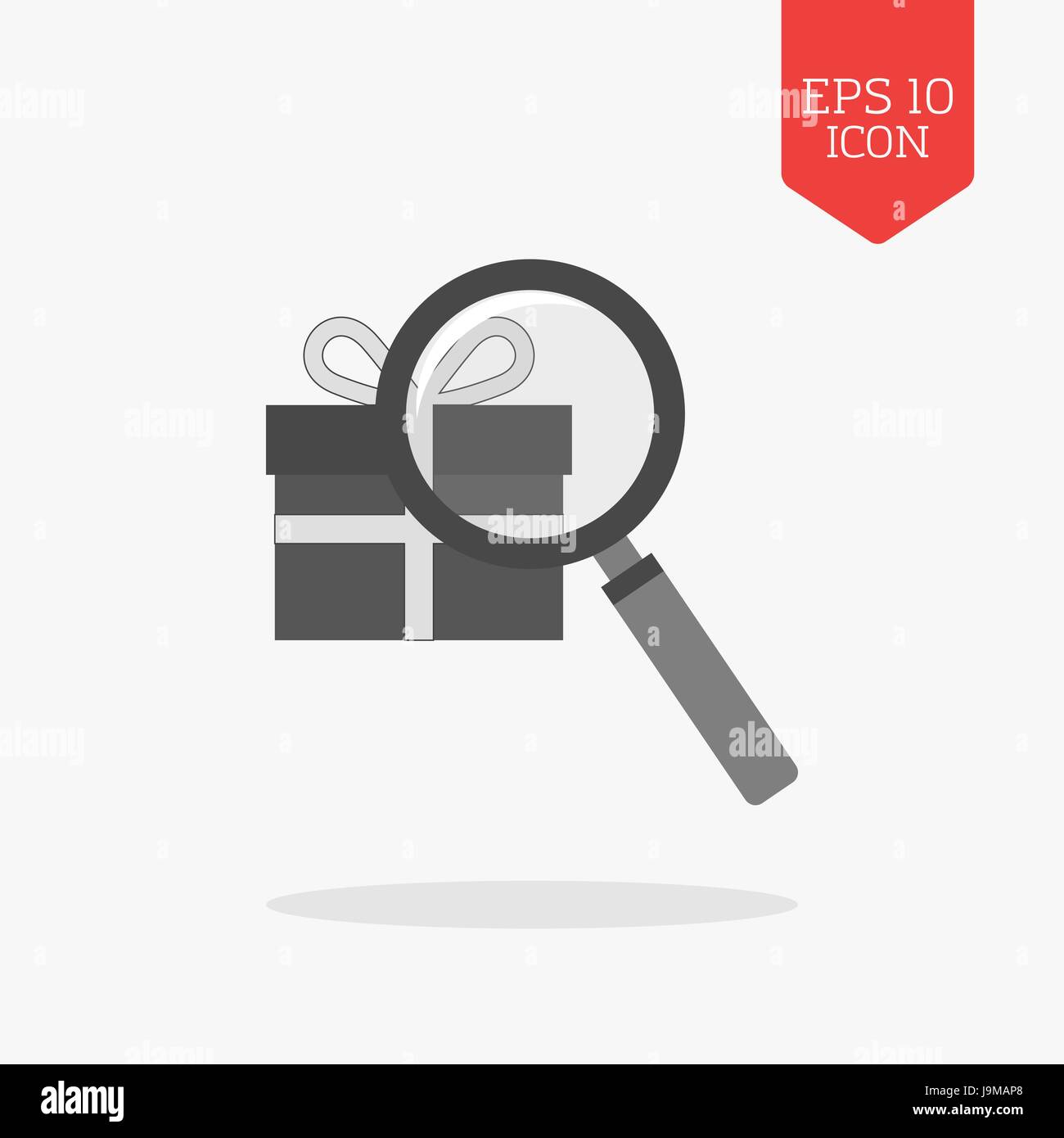 Finding gift icon. Flat design gray color symbol. Modern UI web ...