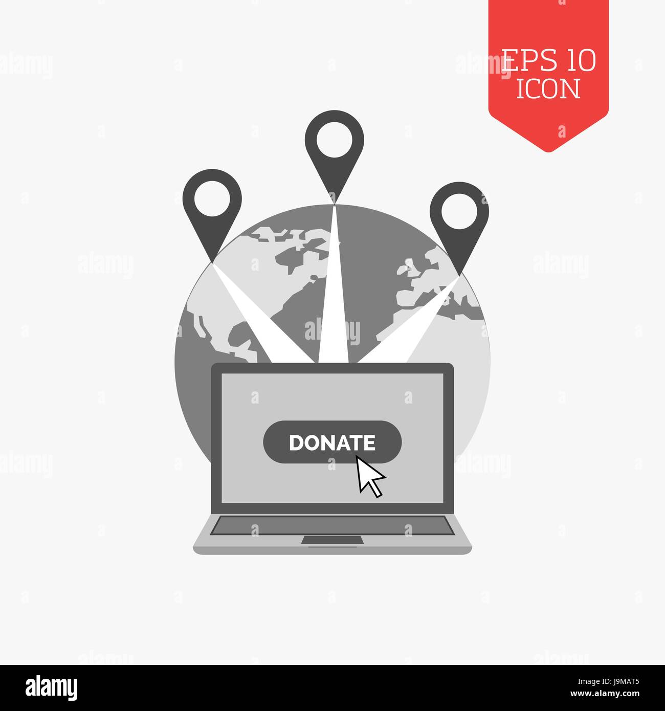 Donate concept icon. Flat design gray color symbol. Modern UI web ...