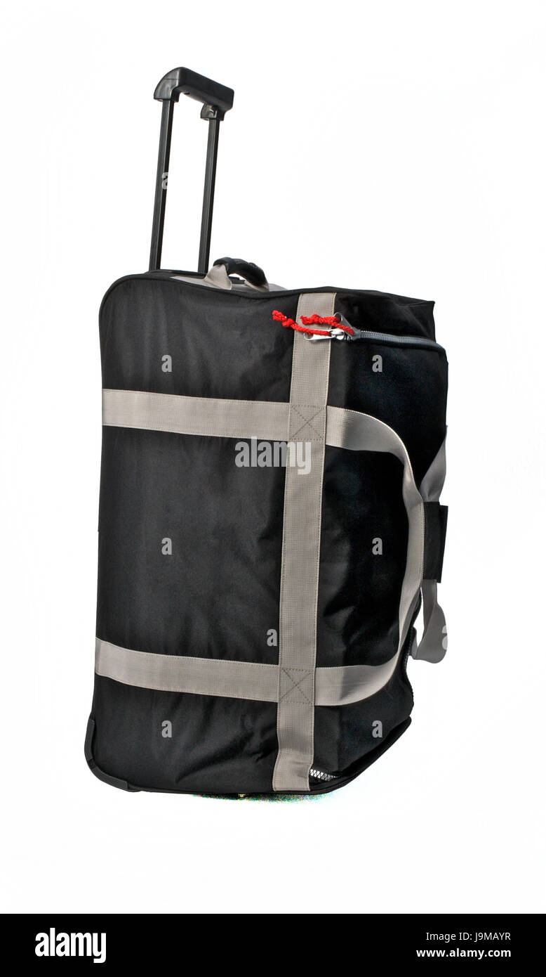 Travel Bag Gray Color Large on White background Stock Photo