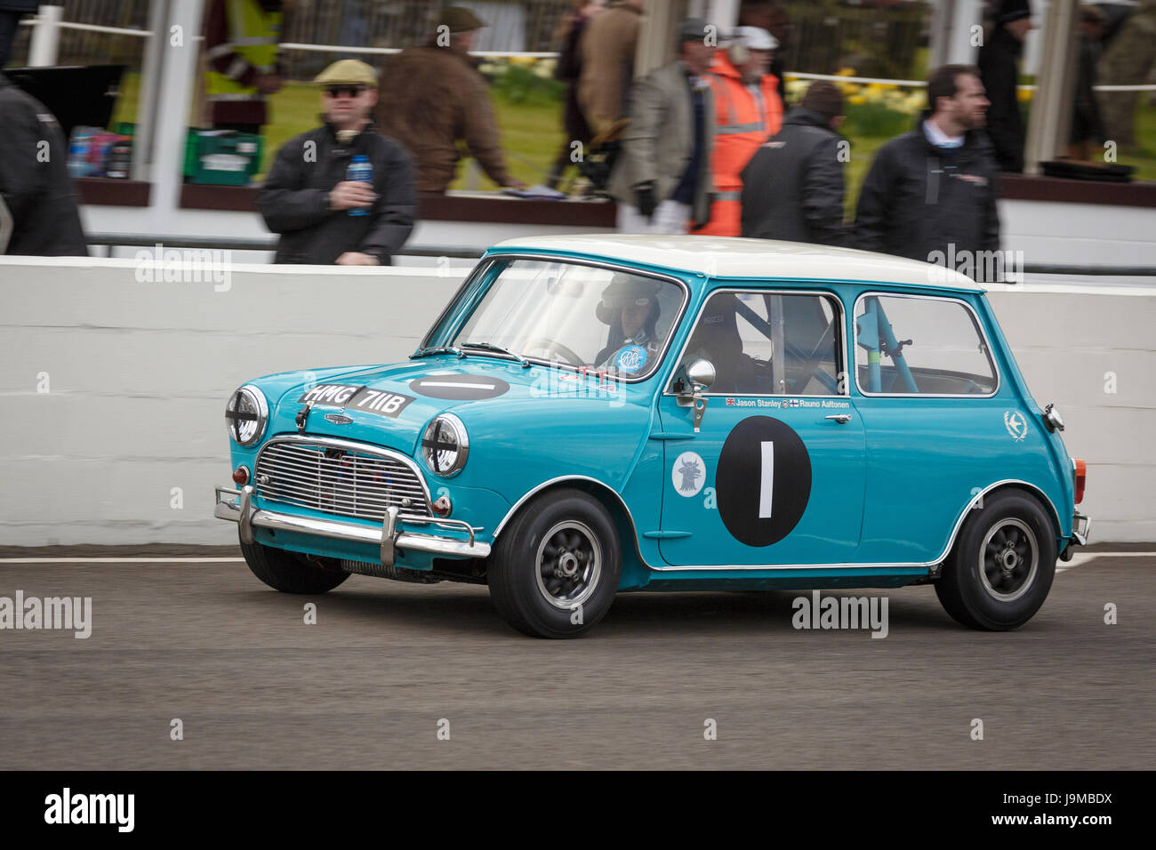 1964 Austin Mini Cooper S with driver Jason Stanley during the Whitmore Cup  race at Goodwood GRRC 74th Members Meeting, Sussex, UK Stock Photo - Alamy