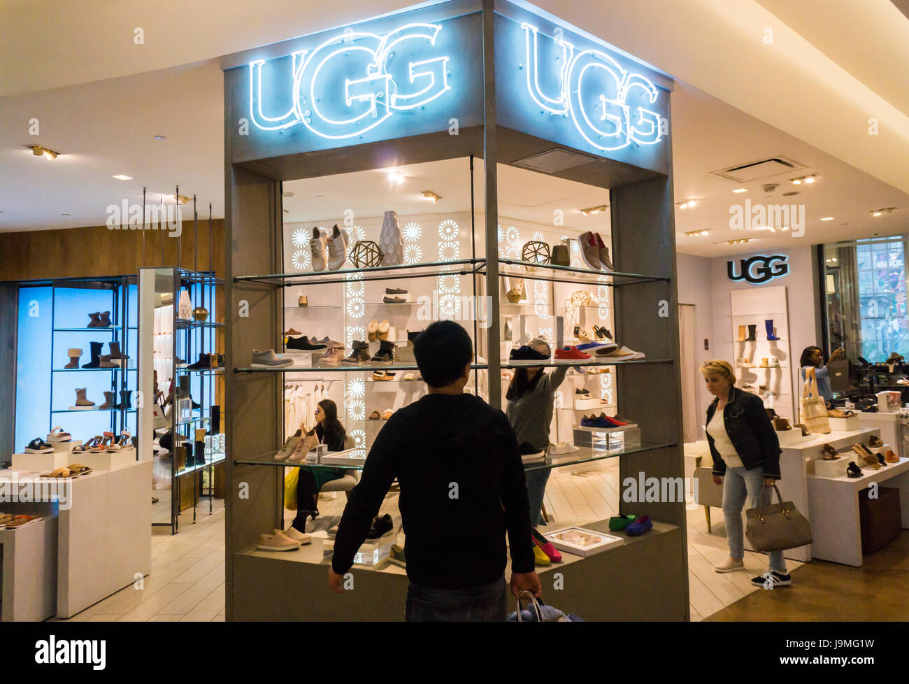The Ugg boutique in the shoe department in the Macy's Herald Square  flagship store in New York on Monday, May 29, 2017. Deckers Outdoor Corp.,  the parent of the Ugg brand, will