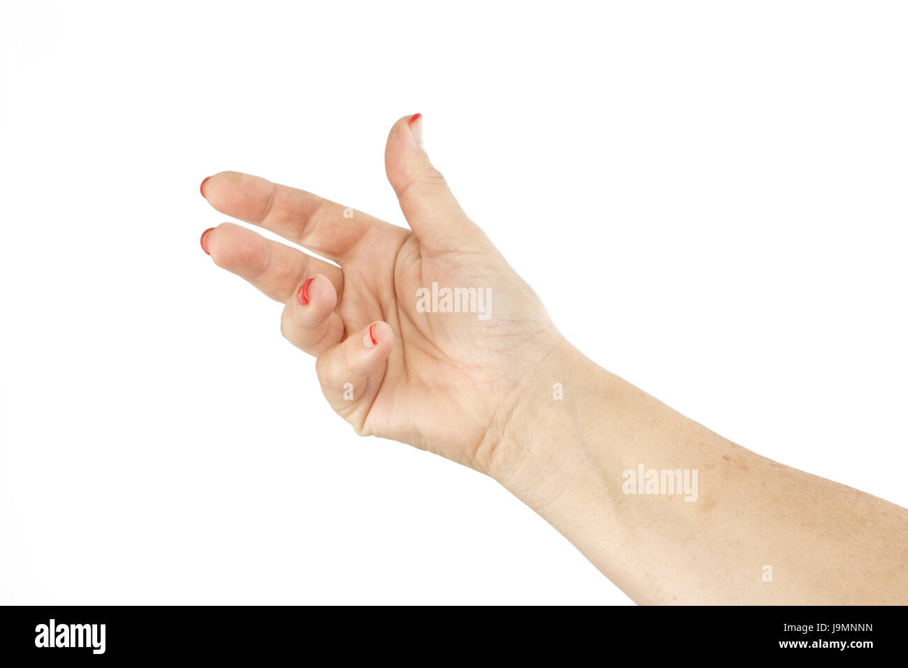 Woman hand isolated on white background Stock Photo - Alamy
