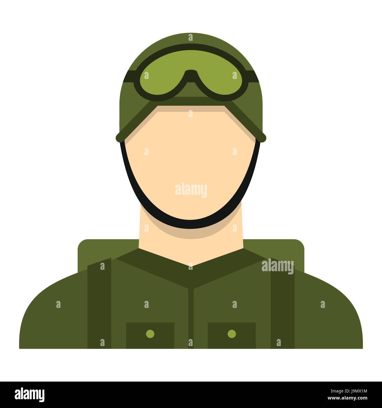 Military paratrooper icon, flat style Stock Vector