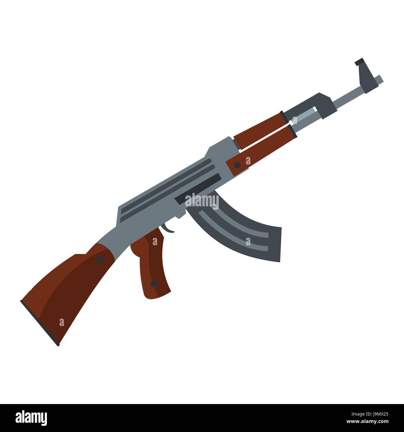 Submachine gun icon, flat style Stock Vector Image & Art - Alamy