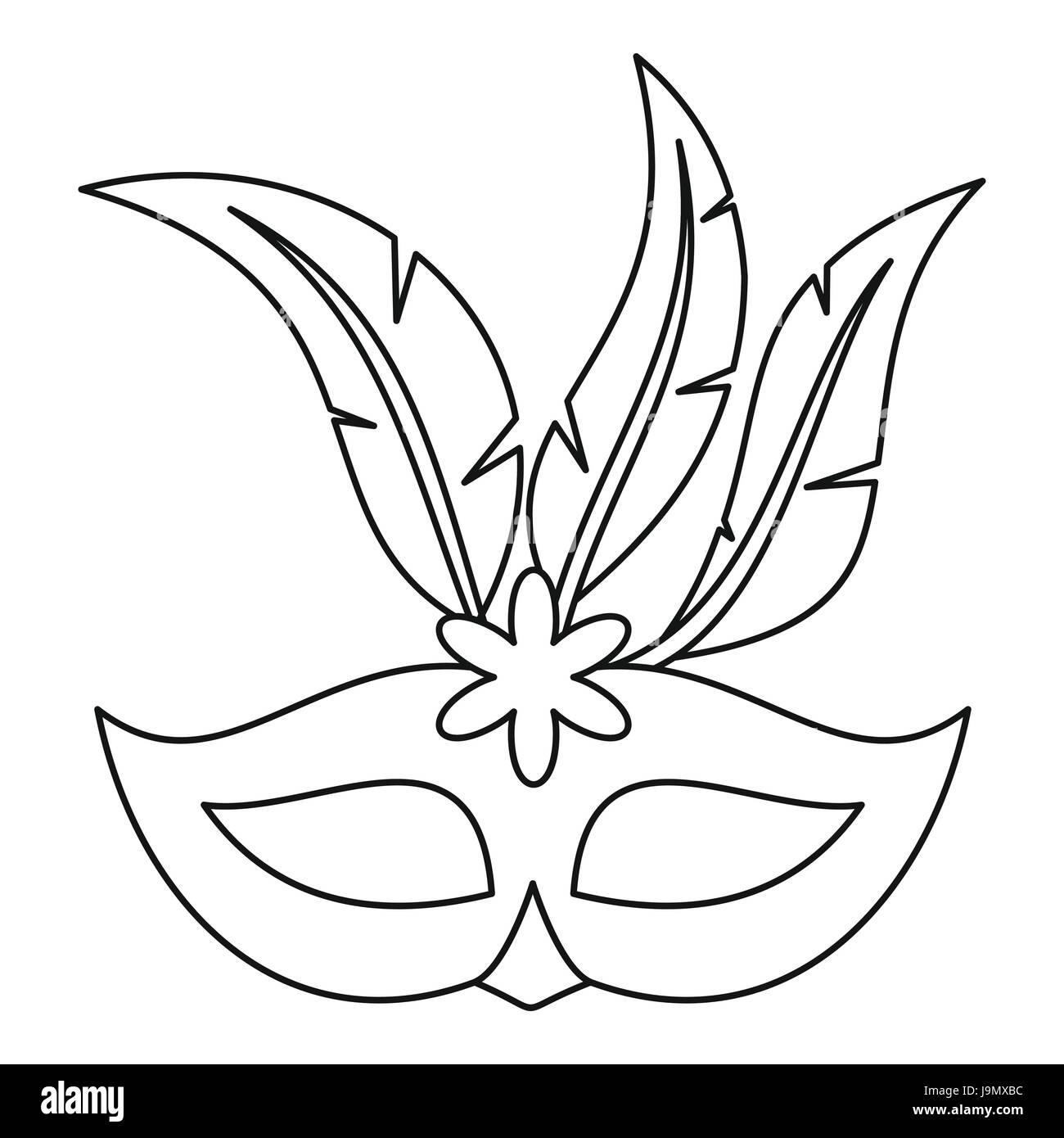 Festive carnival mask icon, outline style Stock Vector Image & Art - Alamy