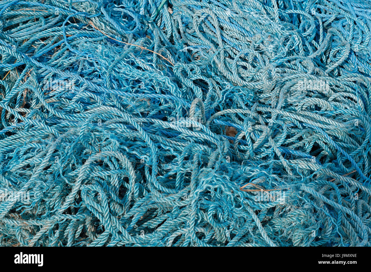 A pile of tangled nylon rope ( Polypropylene Rope) commonly used in