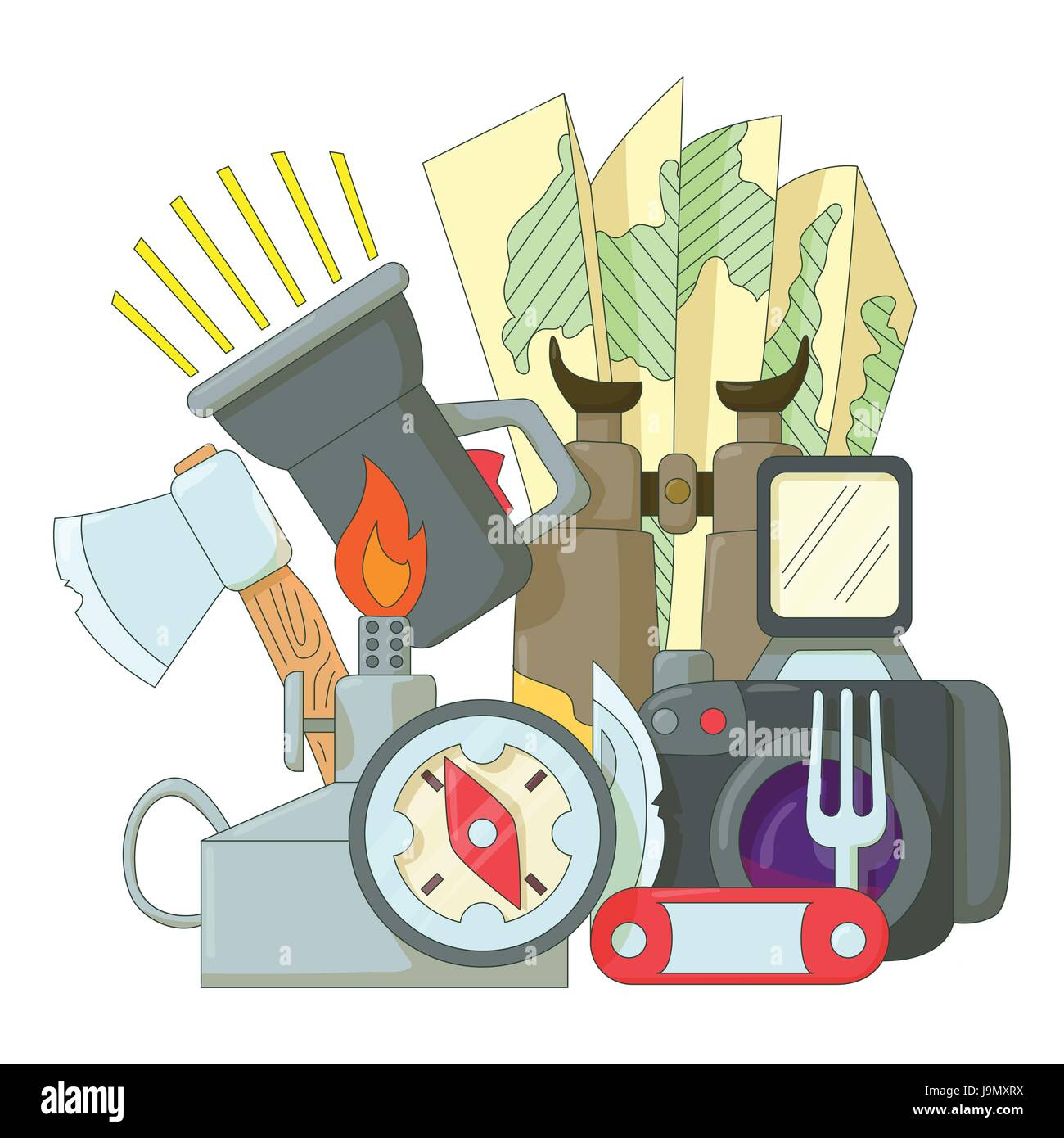 Camping icons set, flat style Stock Vector Image & Art - Alamy