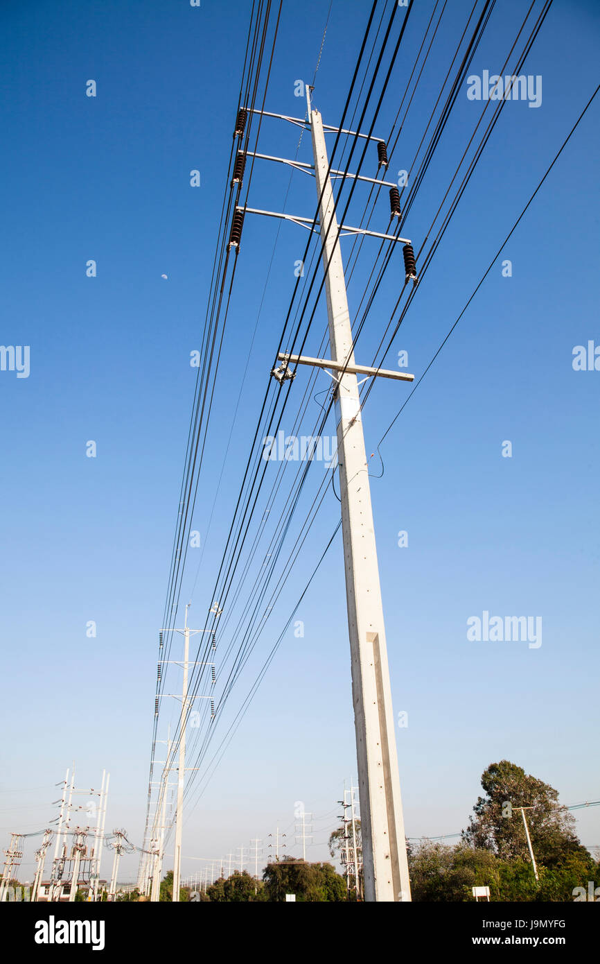 Electrical power poles in The electricity needed to power an electric pole. We use a lot of
