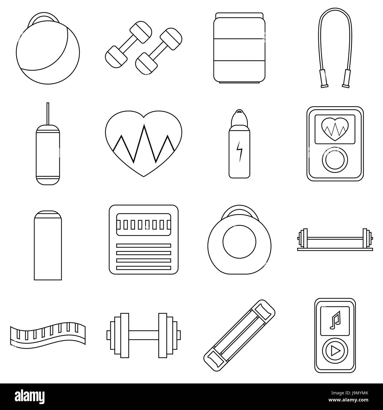 Gym icons set, flat style Stock Vector Image & Art - Alamy