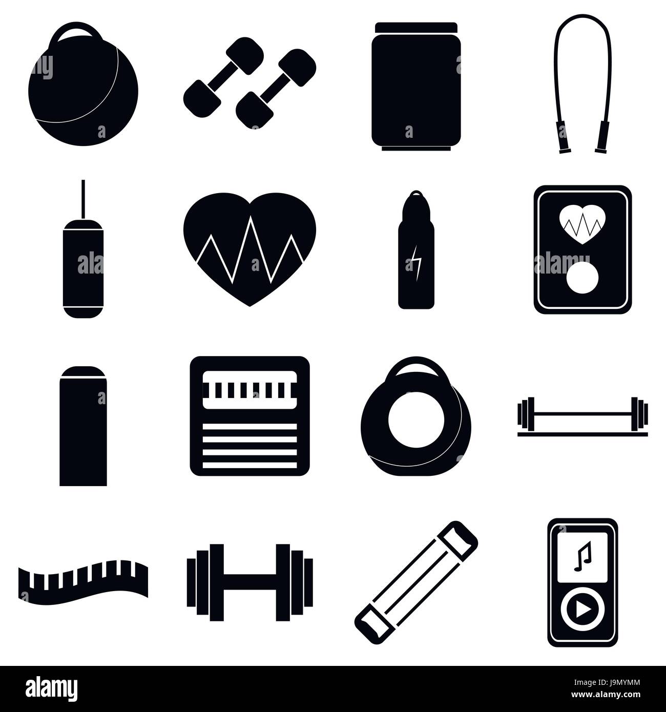 Gym icons set, flat style Stock Vector Image & Art - Alamy