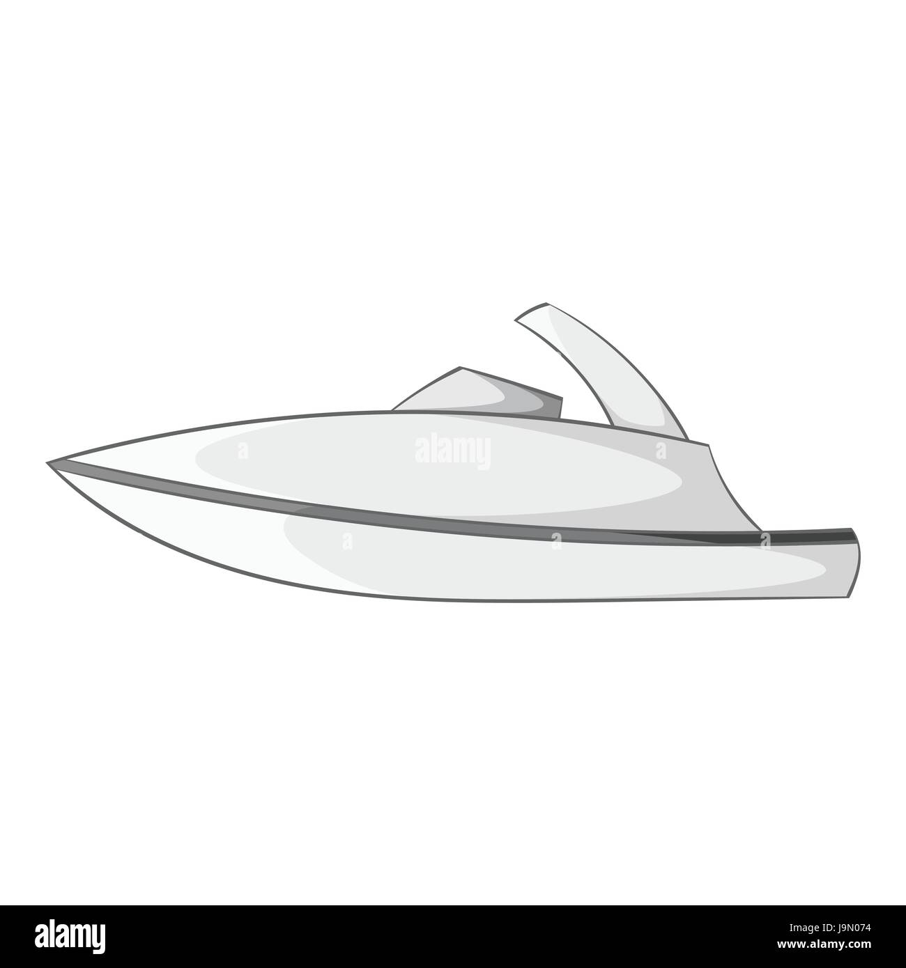 Little powerboat icon, gray monochrome style Stock Vector Image & Art ...