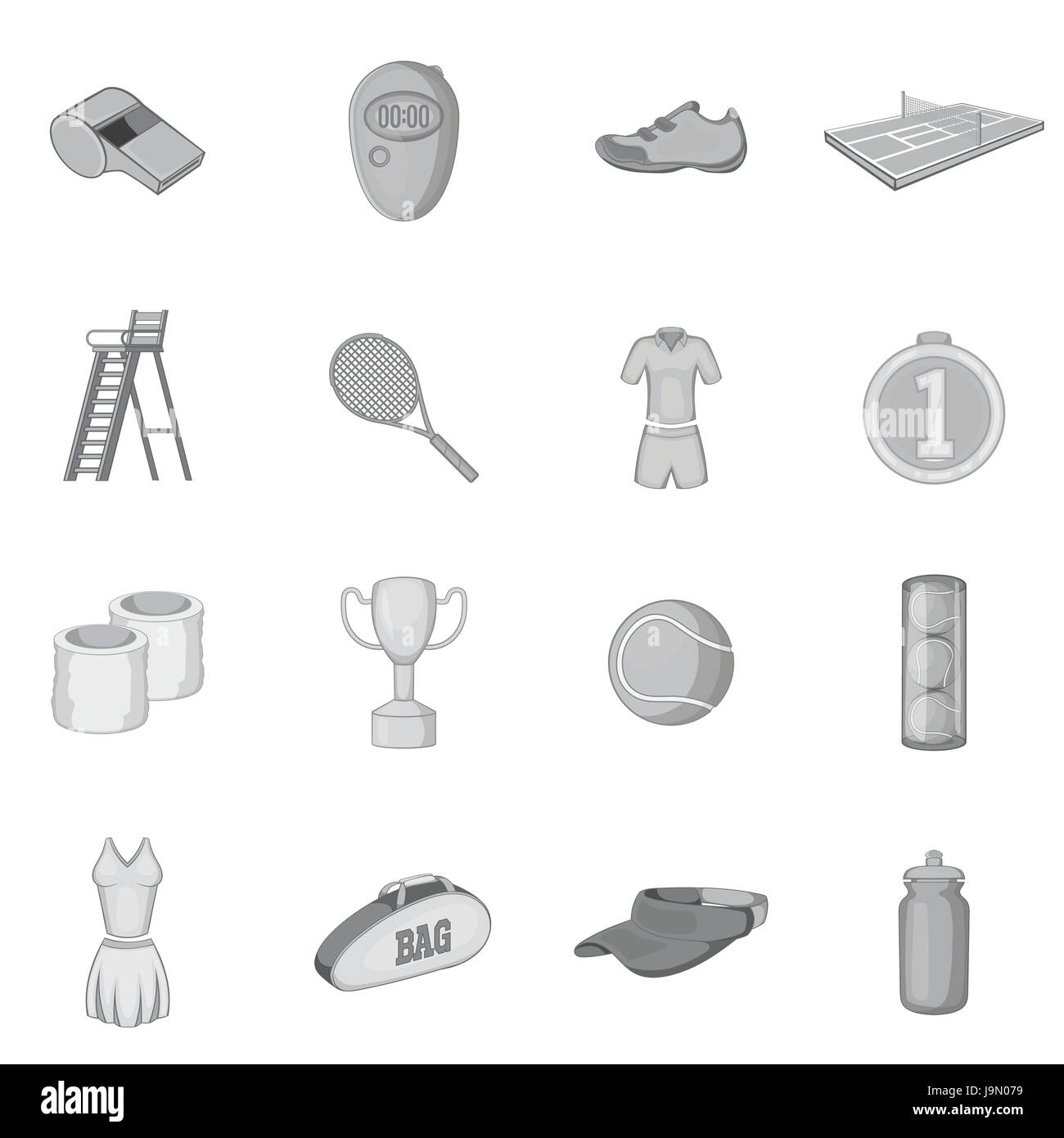 Tennis icons set, gray monochrome style Stock Vector Image & Art - Alamy