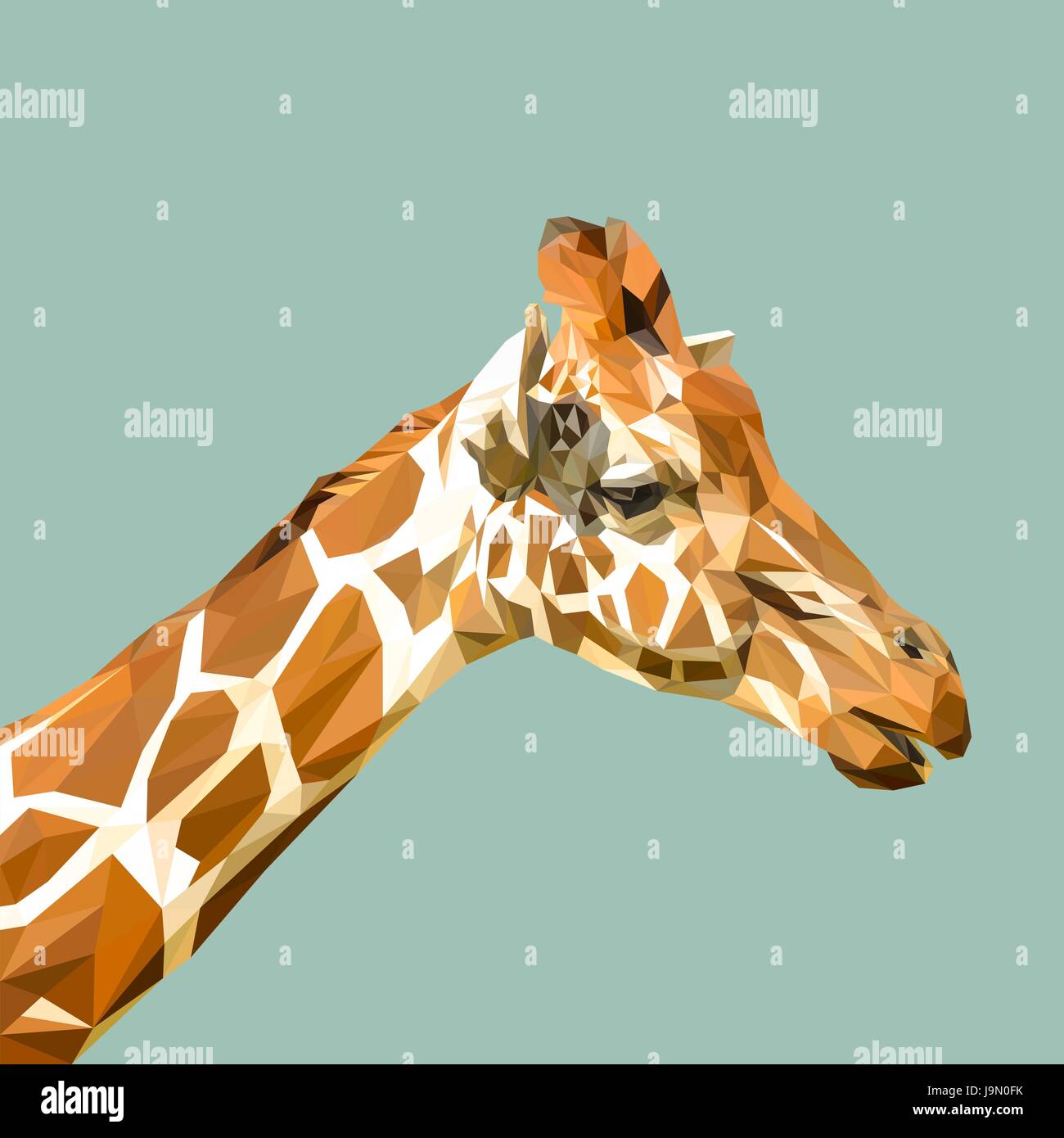Giraffe low poly design. Triangle vector illustration Stock Vector ...