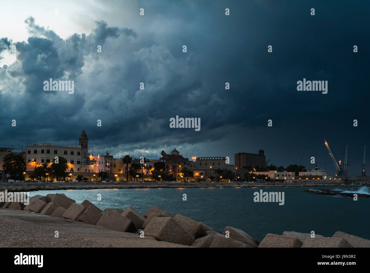 Thunderstorm in Bari Stock Photo