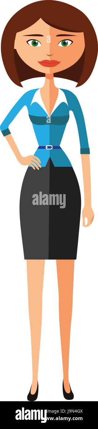 Young Office Worker Woman Cartoon Flat Vector Illustration Stock Vector 