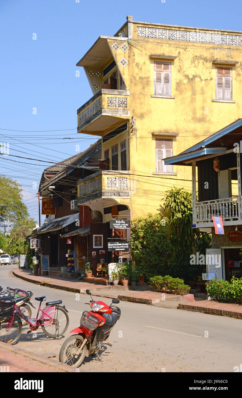 Street scene, Luang Prabang, Laos Stock Photo