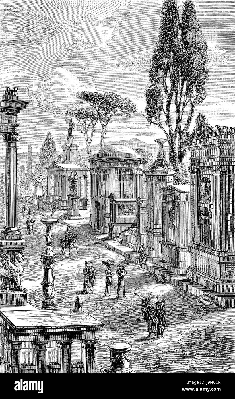 Reconstruction of Kerameikos, ancient cemetery of Athens, Greece Stock Photo