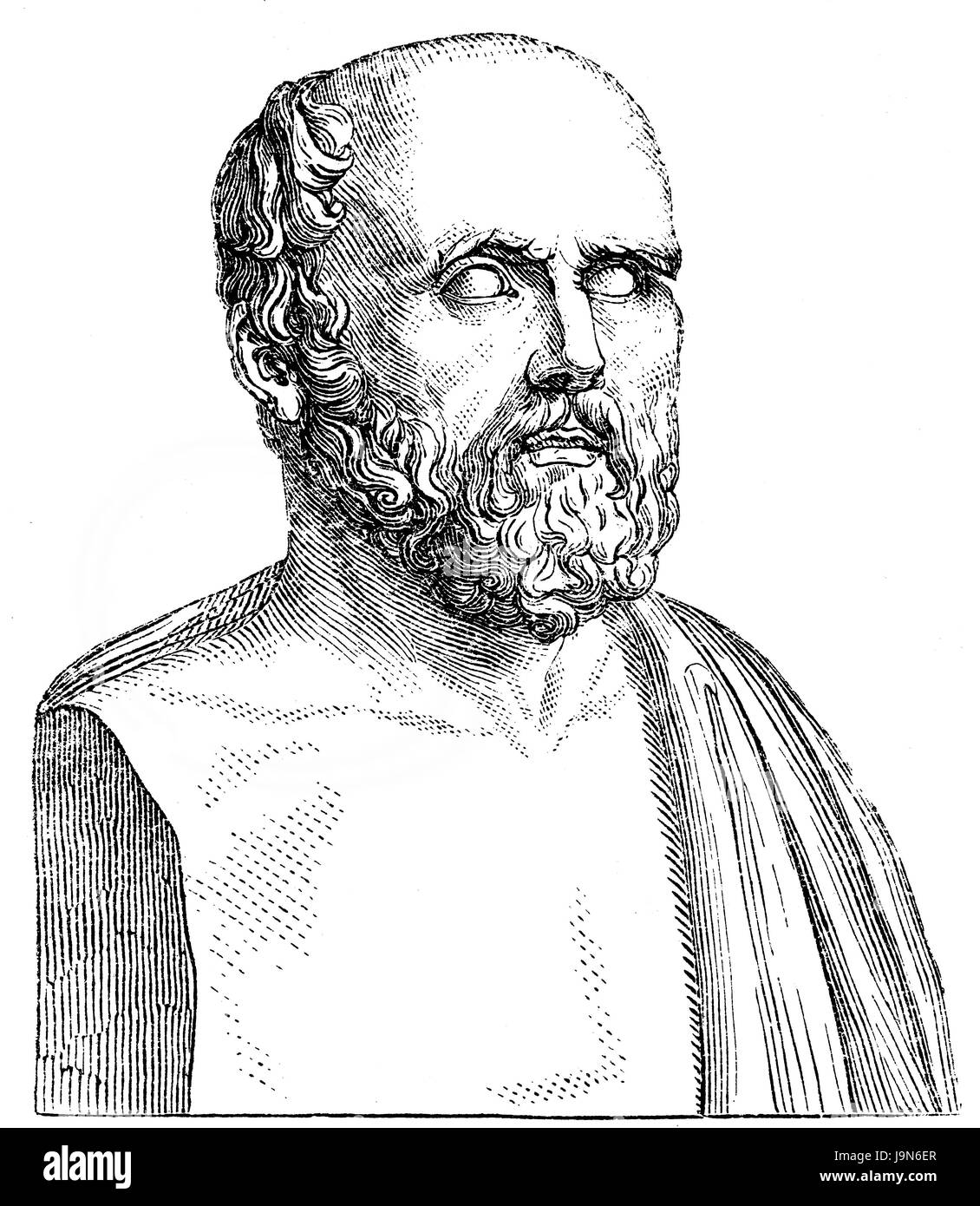 Hippocrates of Kos or Hippocrates II, c. 460-c. 370 BC, a Greek physician in Classical Greece Stock Photo