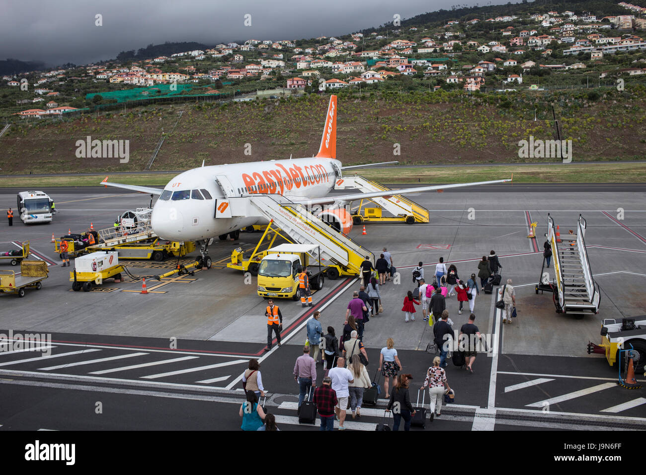 Airbus A319 - MSN 3118 at Madeira Airport, near Fuchal, recently renamed Christiano Ronaldo International Airport Stock Photo