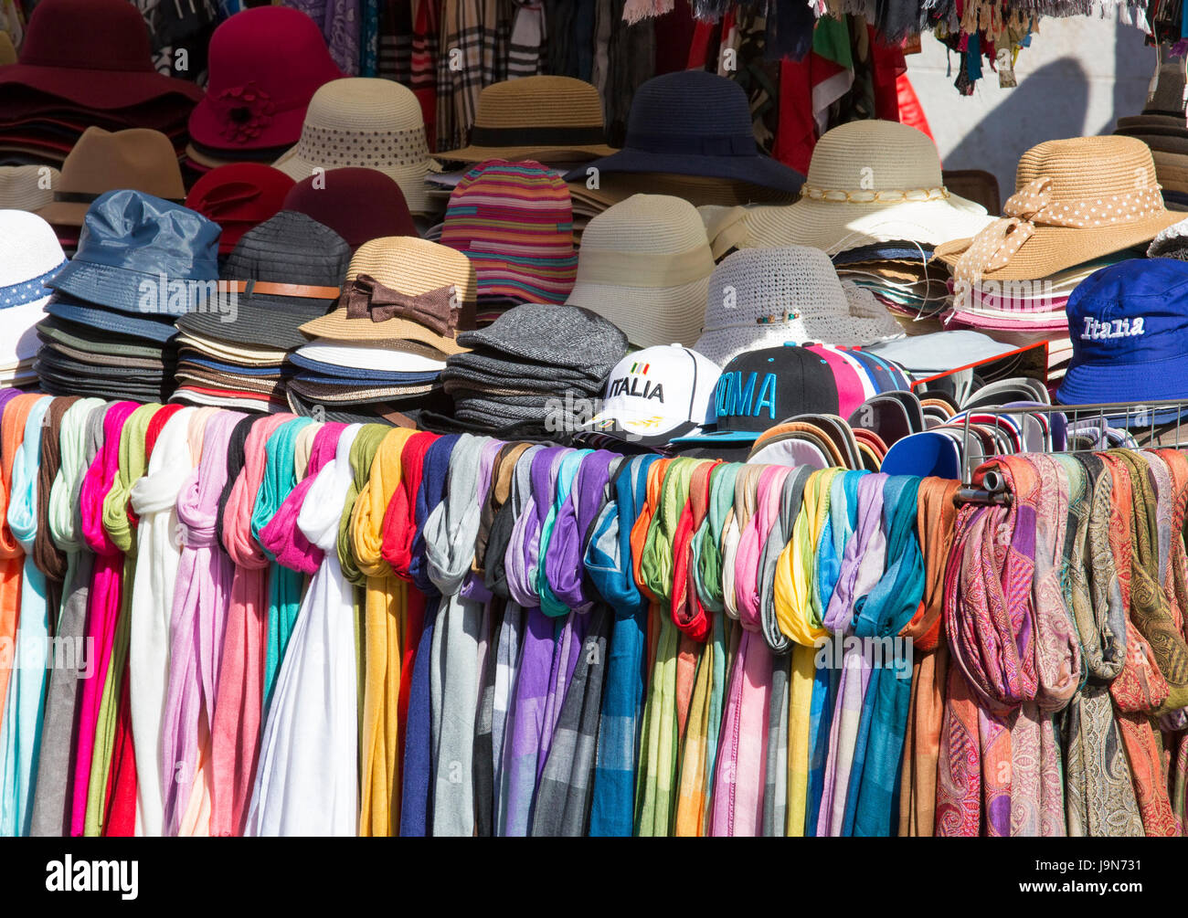 Hats for sale in Vatican City, Europe Stock Photo