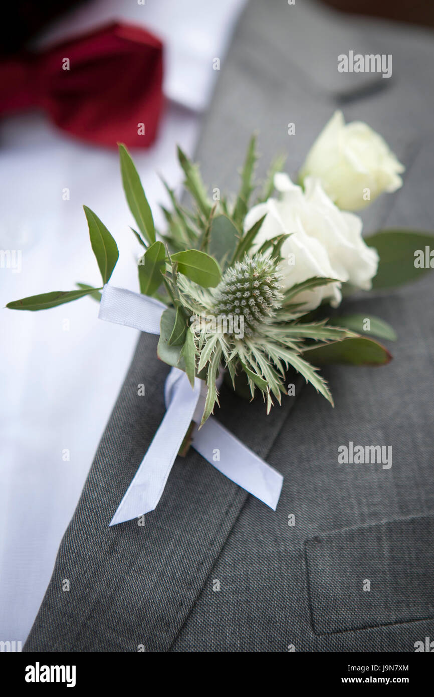 Eustoma and Rose Buttonhole Eustoma and Rose Buttonhole