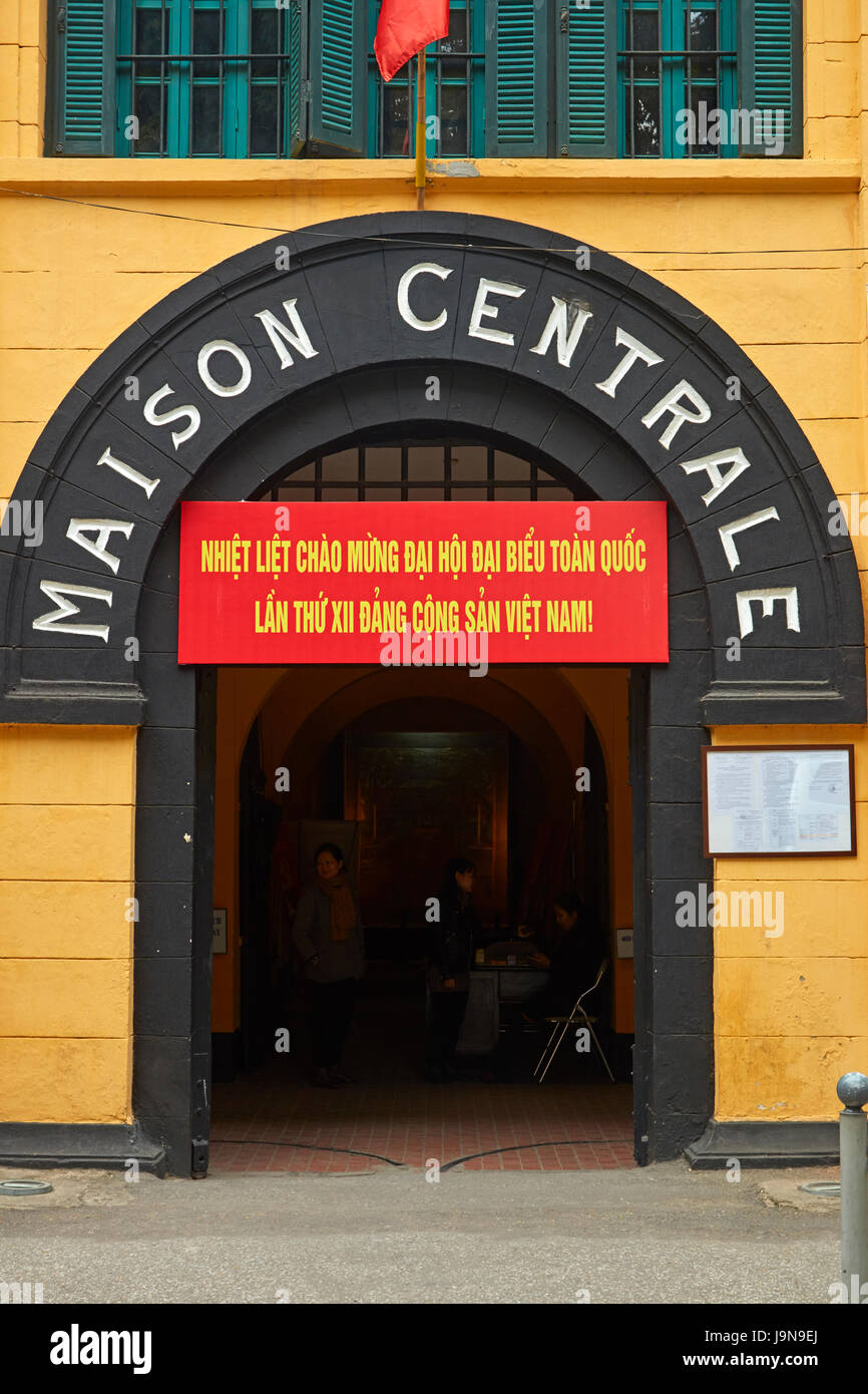 Entrance to Hoa Lo Prison Museum, (Aka Hanoi Hilton), Hanoi, Vietnam Stock Photo