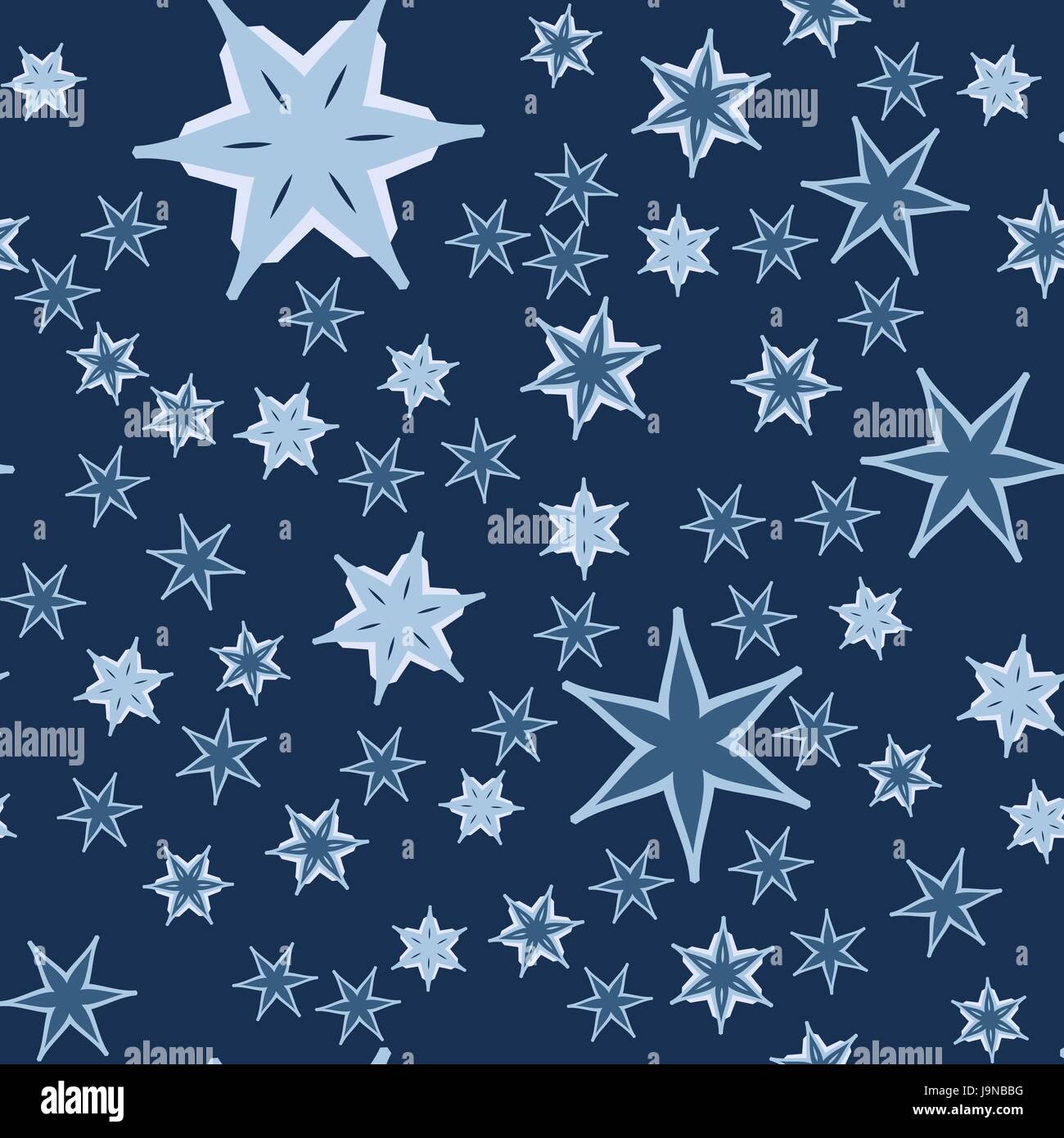 Print Seamless Pattern with Stars on Blue. Vector Illustration Stock ...
