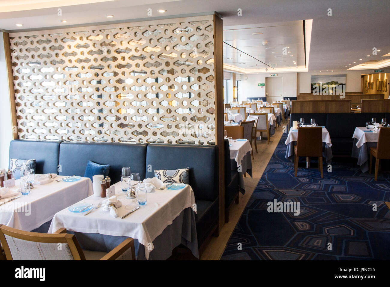 The Restaurant is Viking Sea's airy and coimfortable main dining room