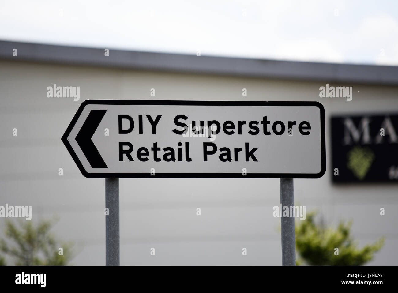 DIY Superstore Retail Park directions sign, UK Stock Photo - Alamy