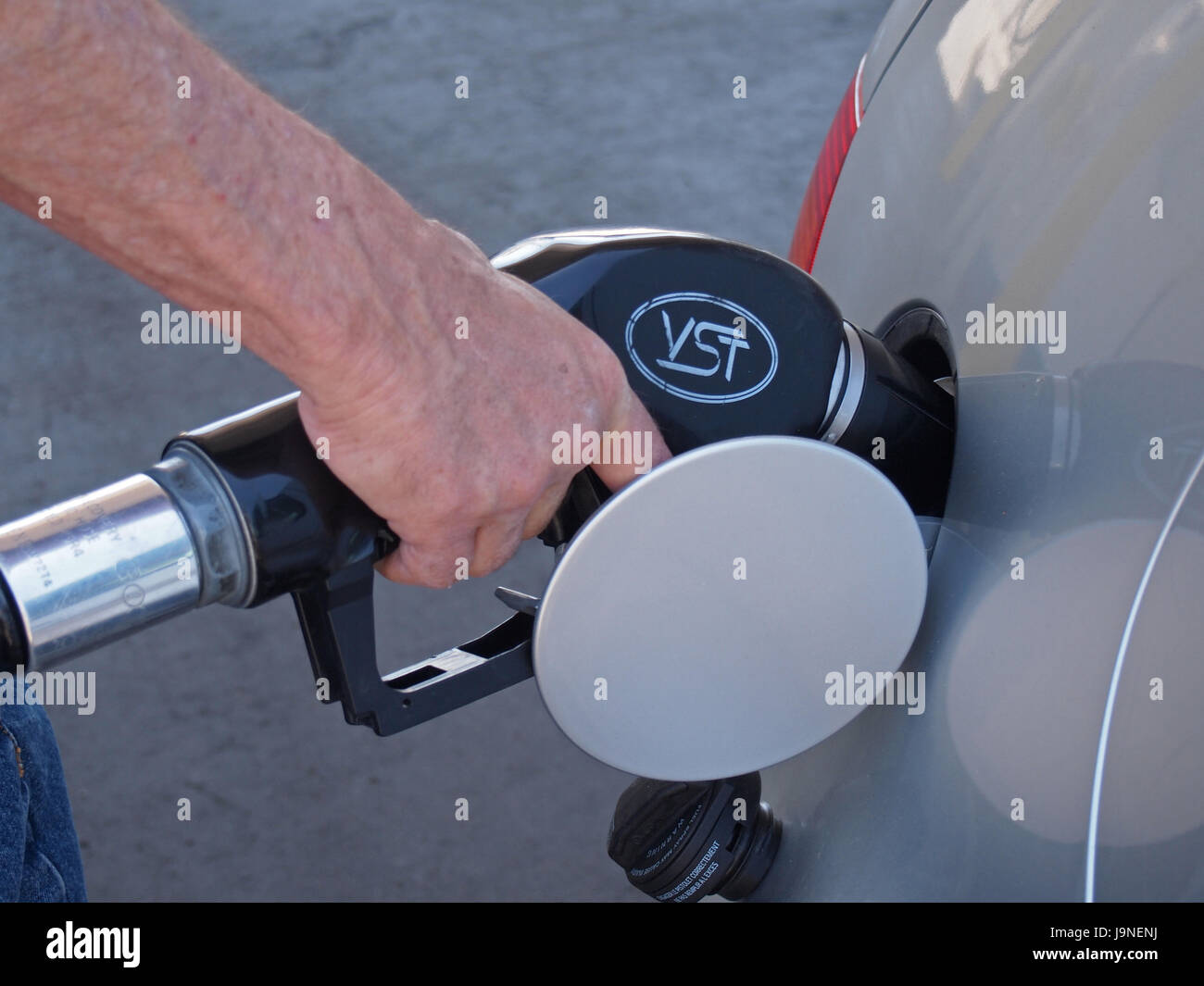 pumping gasoline Stock Photo