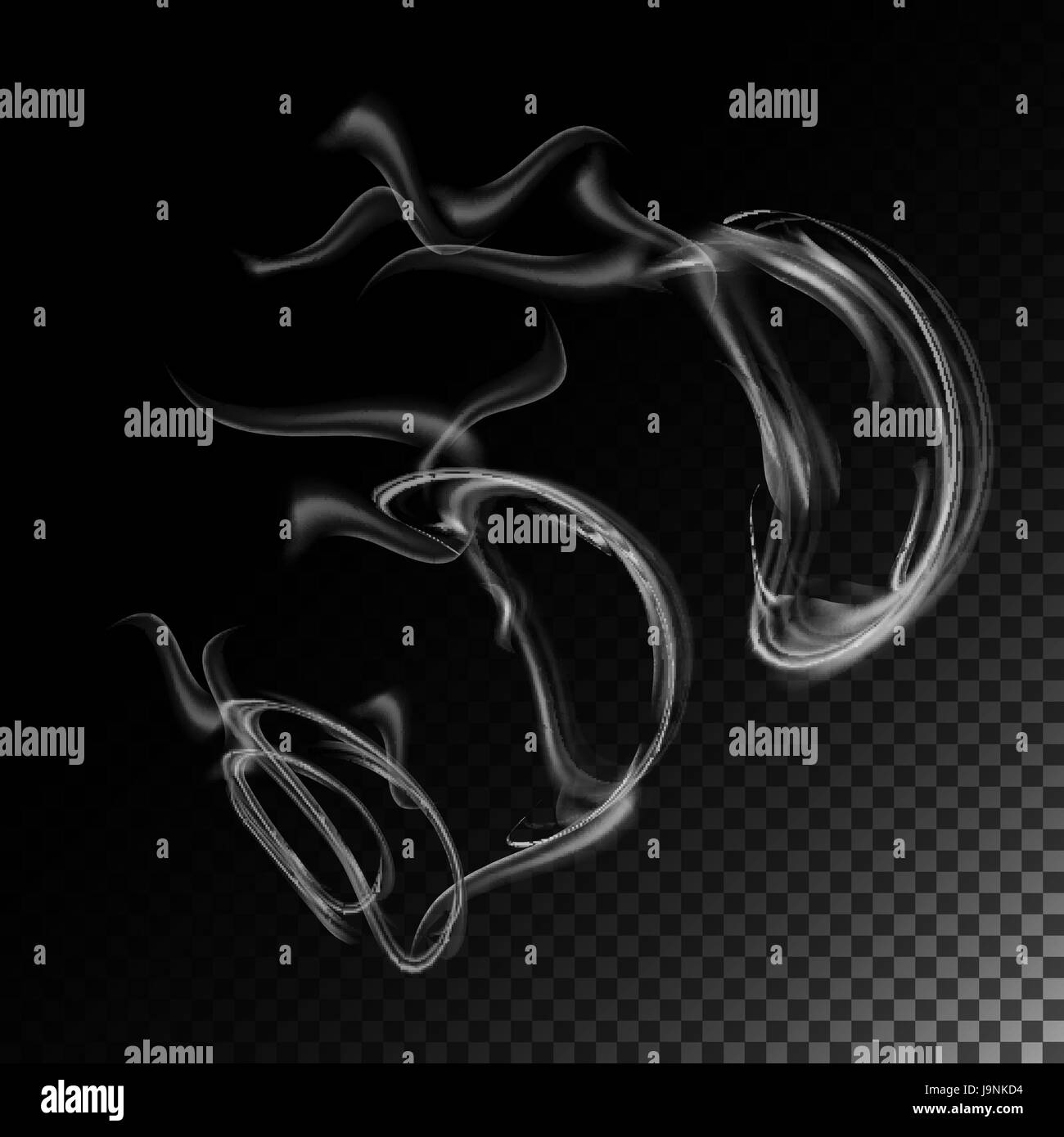 Realistic Cigarette Smoke Waves Vector. Smoke Or Steam Texture, Created