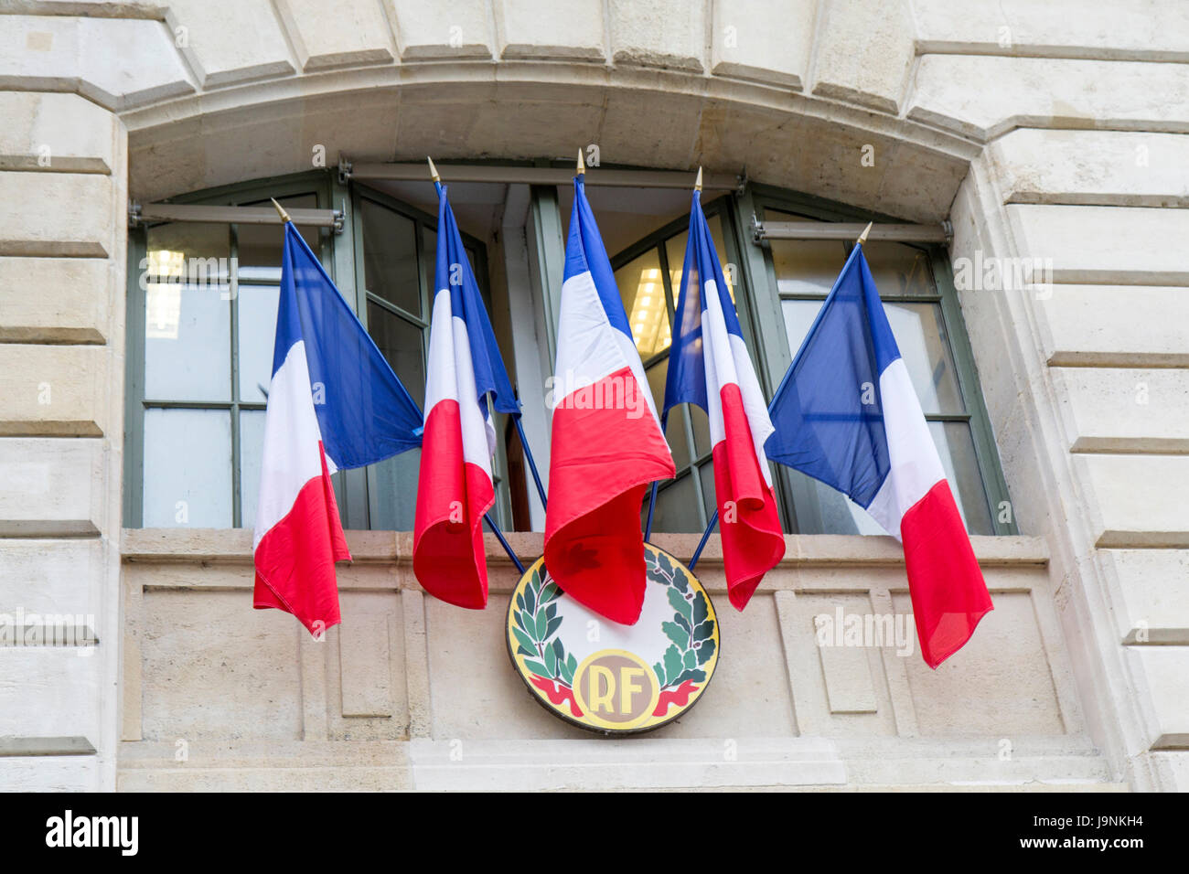 french flag on a wall,paris,france Stock Photo