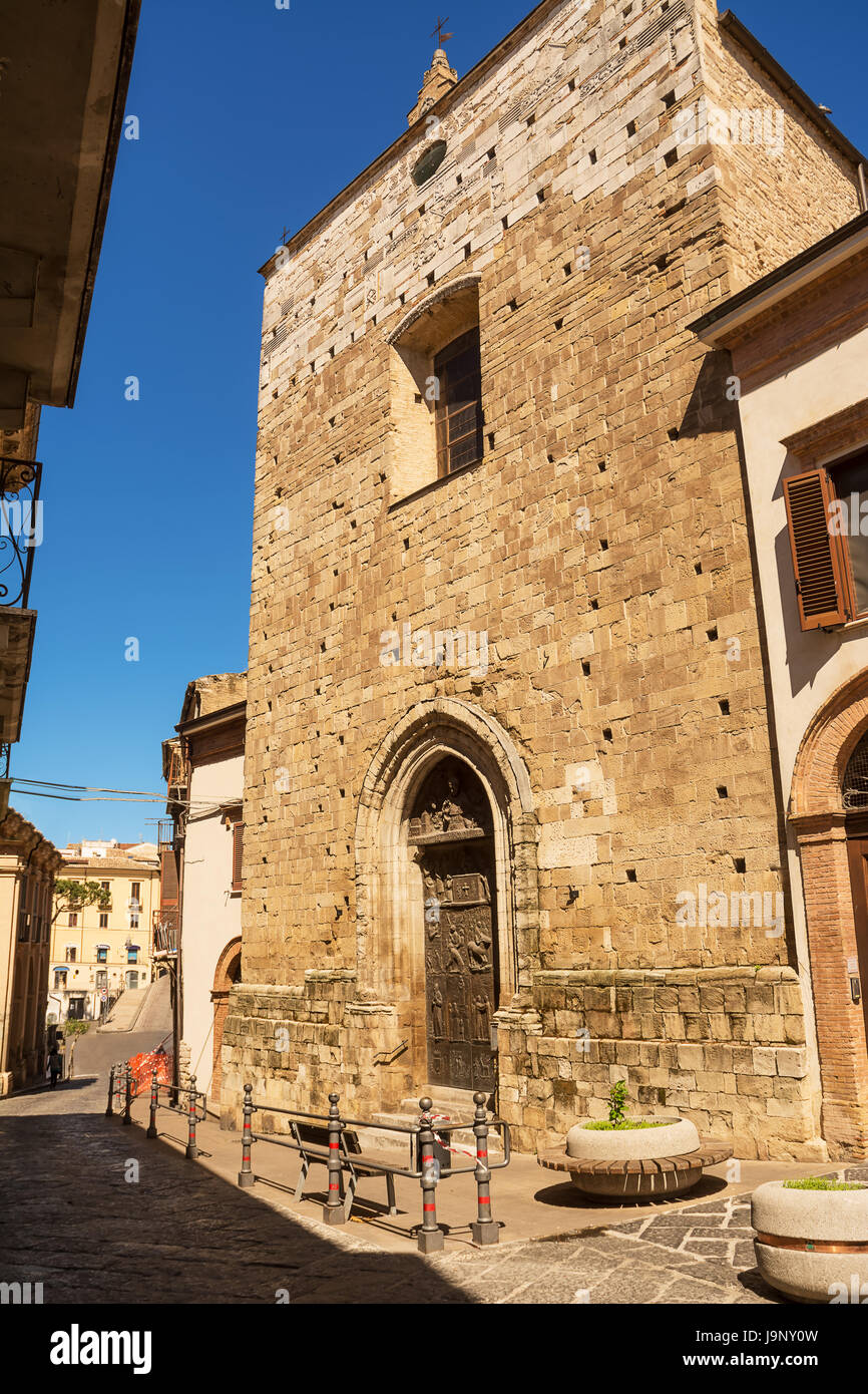 Facade and entrance to the Sanctuary of the Eucharistic Miracle in Lanciano (Italy) Stock Photo