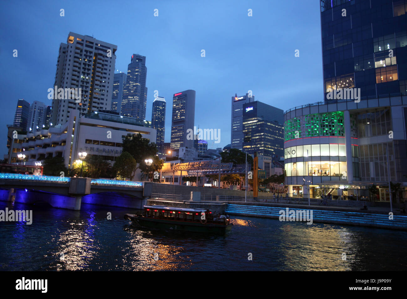 Singapore,island,town,skyline,centre,Boat Quay,bank fourth,Singapore